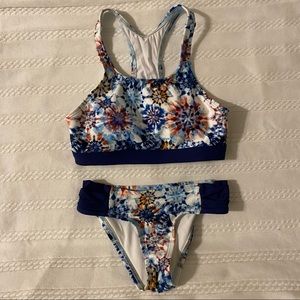 Floral Tankini Next Size 7 girls tankini swimsuit two piece Blue  Floral